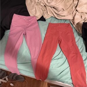 90 Degree By Reflex Pink High-Waisted Leggings